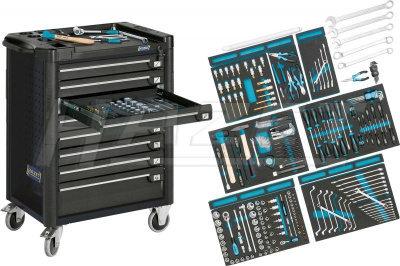 Тележка инструментальная Hazet 179-8-RAL7021/214 с набором инструмента. Тележка инструментальная Hazet 179-8-RAL7021/214 с набором инструмента.