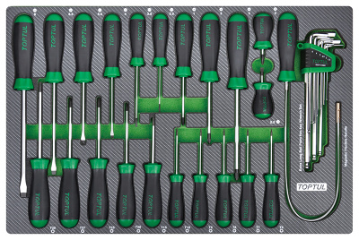 Набор отверток 31 пр. в мягком ложементе TOPTUL GED3102